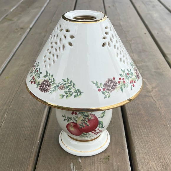 Lenox Boxwood & Pine Pattern Tea Light Lamp Candle Holder in Original Box - Picture 7 of 15